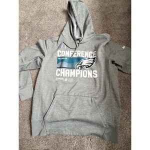 Nike Philadelphia Eagles Super Bowl LVII Conference Champions Gray Hoodie-Large